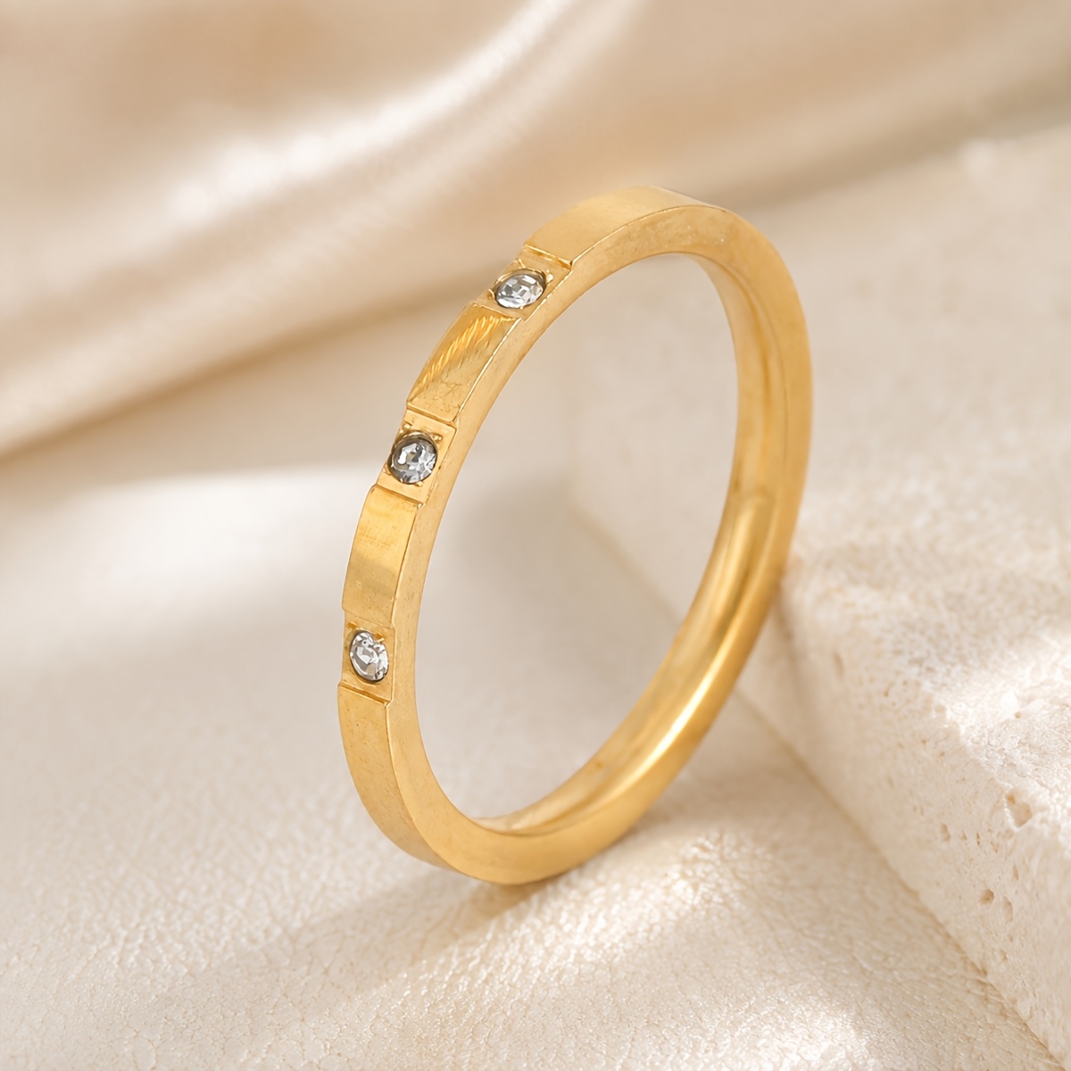 2pcs Cross Geometric Stainless Steel Ring Set